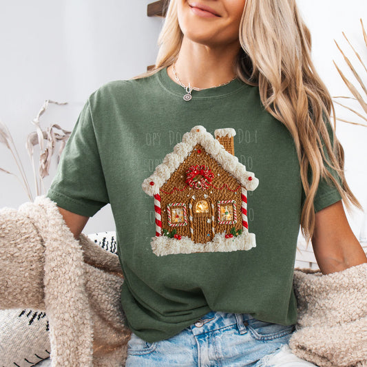 Faux Yarn Gingerbread House