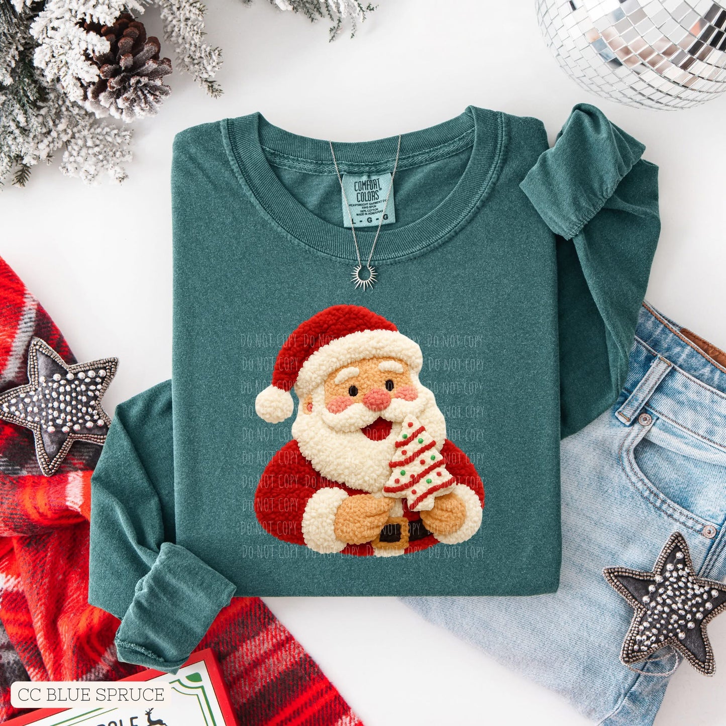 Faux Yarn Santa & Cake