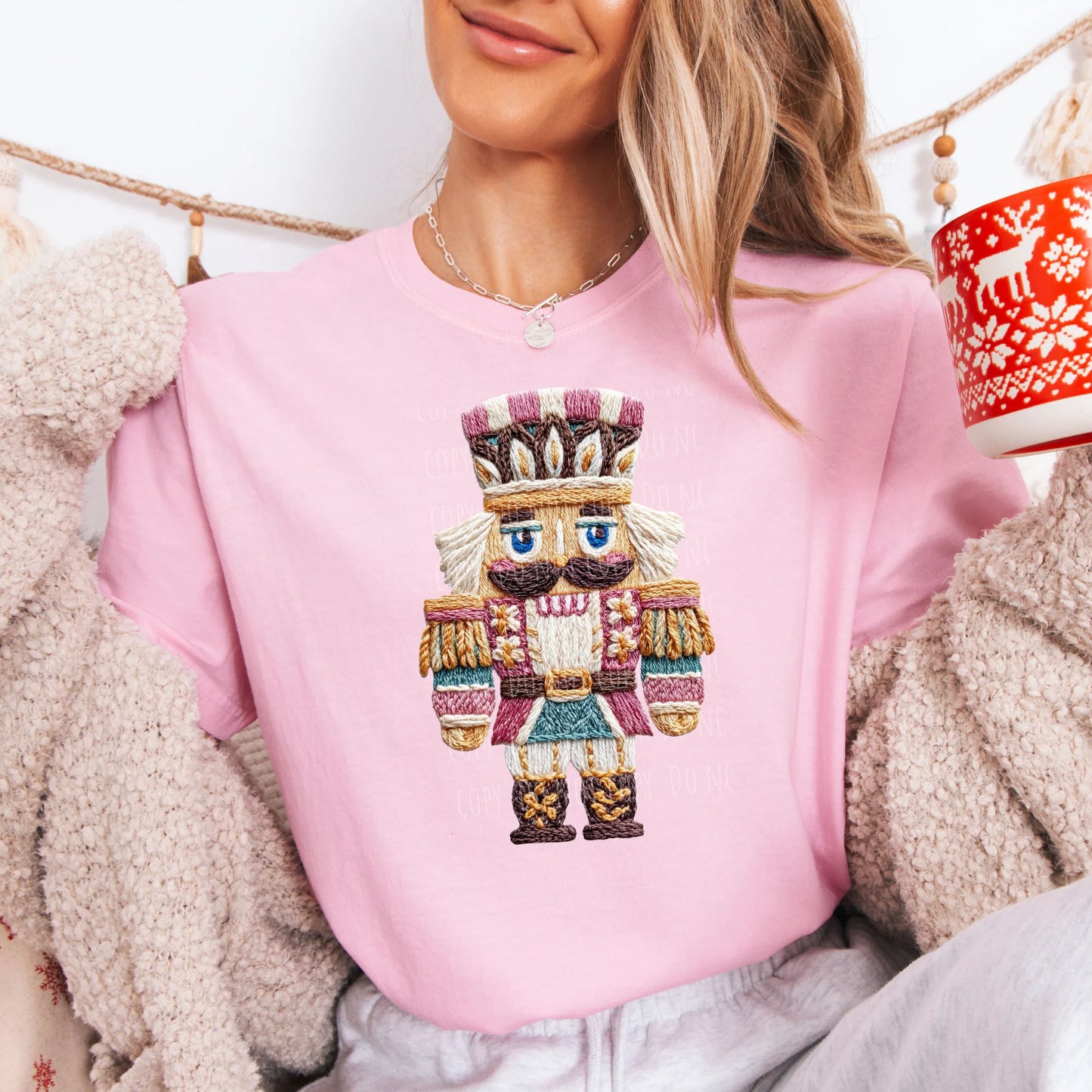 Faux Yarn Pink Nutcracker