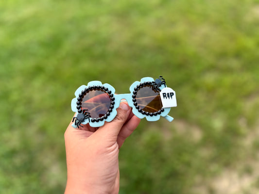 RTS Sunnies Blue Frame W/ Spiders