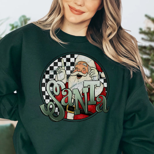 Vintage Checkered Santa